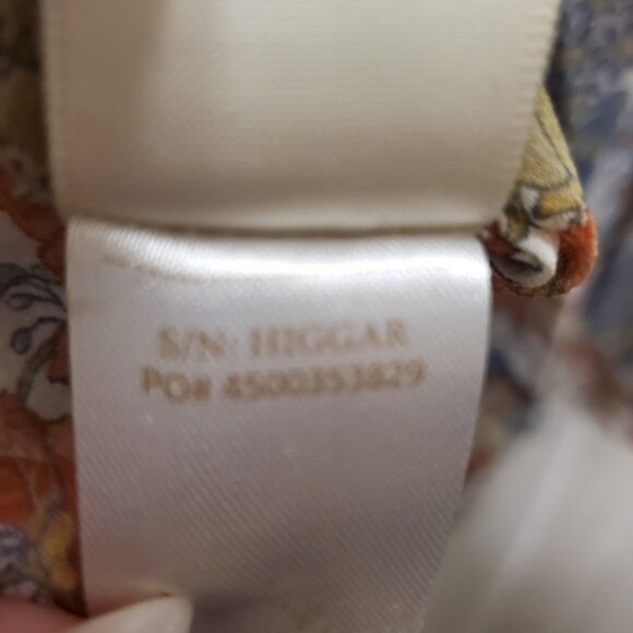 100% Silk Frye Ruffle Blouse Boho Peasant Balloon Sleeve - Picture 11 of 12